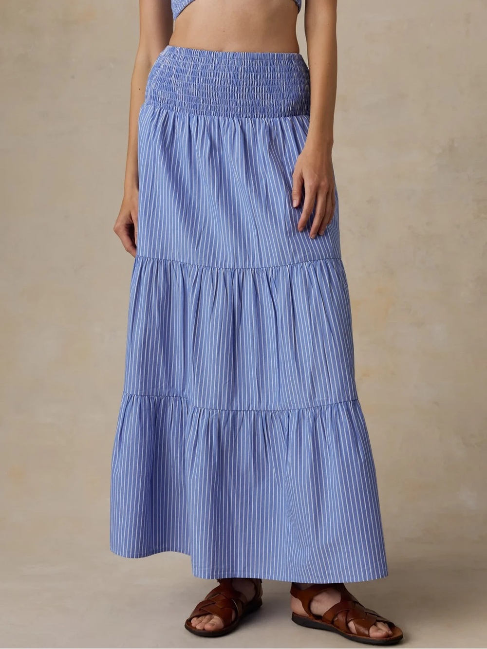 Faherty Coastal Poplin Maxi Skirt